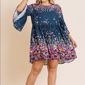 BRAND NEW! Beautiful printed babydoll dress